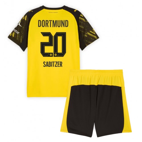 Stroje piłkarskie Borussia Dortmund Marcel Sabitzer #20 Koszulka Podstawowej dla dzieci 2025-26 Krótki Rękaw (+ szorty)